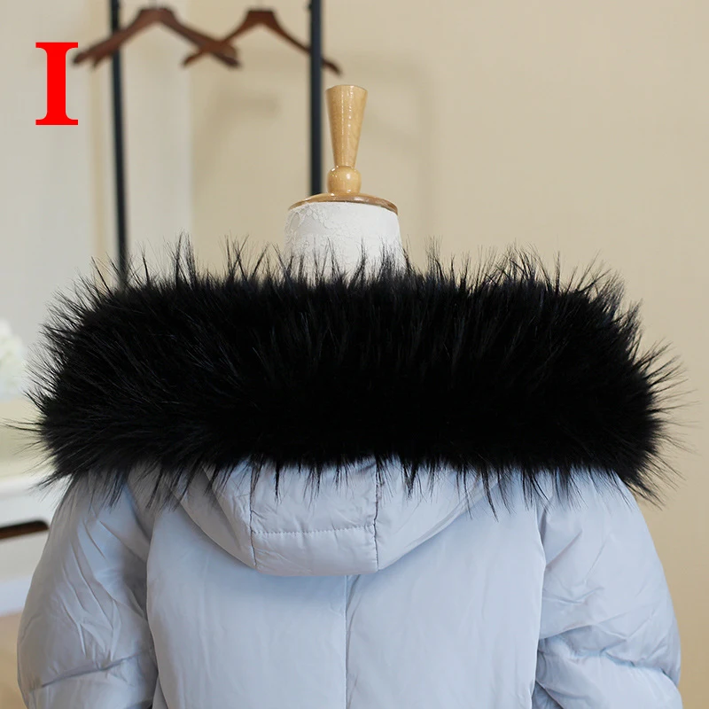 Multicolor Winter Hood Fur Decor Warm Faux Fur Scarf Women Coat Fur Collar Shawl Detachable Soft Plush Collars Accessories