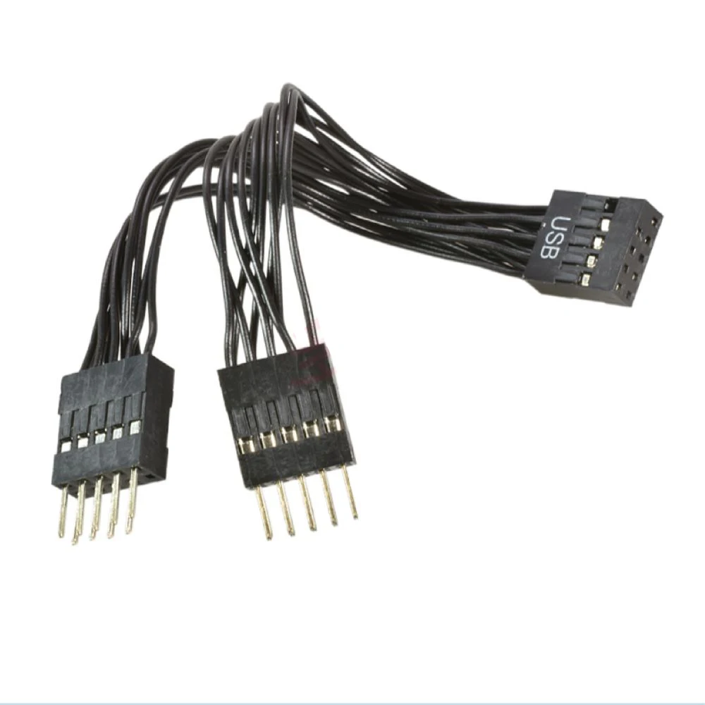 Cable de extensión USB para placa base de ordenador, divisor de Audio HD de 9 pines, 1 hembra a 2 macho Y, 10cm