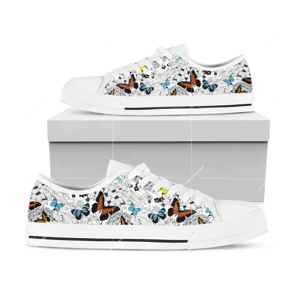 

Women Shoes Summer New Purple Butterfly Breathable Board Shoes Casual Shoes Canvas Shoe Lace Up Low Top Women's Shoe