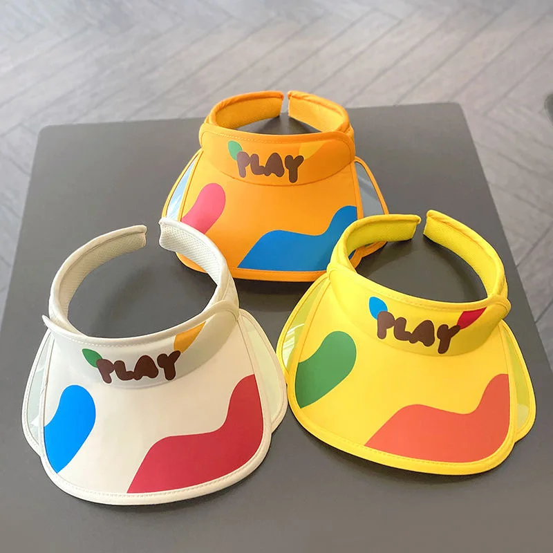 الفتيان والفتيات الشاطئ الأشعة فوق البنفسجية حماية الشمس قبعات علوية فارغة قبعة الأطفال الصيف كبيرة حافة الظل حماية الشمس قبعات عطلة الاطفال