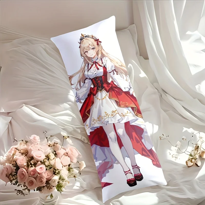 Full-Size Anime Girl Pillowcase Made of Polyester Material, Featuring a Zipper Closure. It Makes a Great Gift for Friends And Is