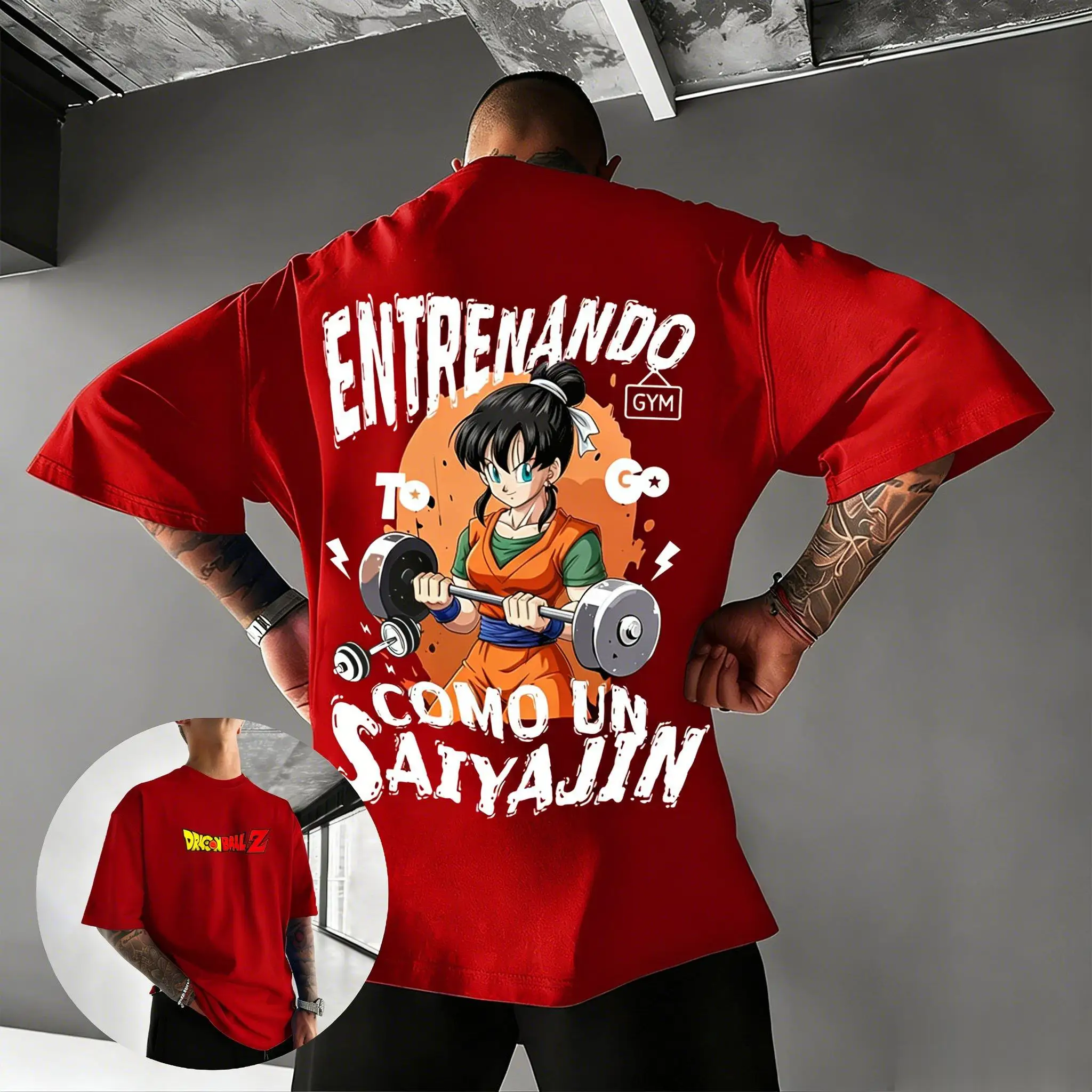 

Футболка Dragon Ball Z Аниме для мужчин и женщин, для тренировок в спортзале, с принтом Сайян, оверсайз, с коротким рукавом, летняя, уличная, повседневная, 2026