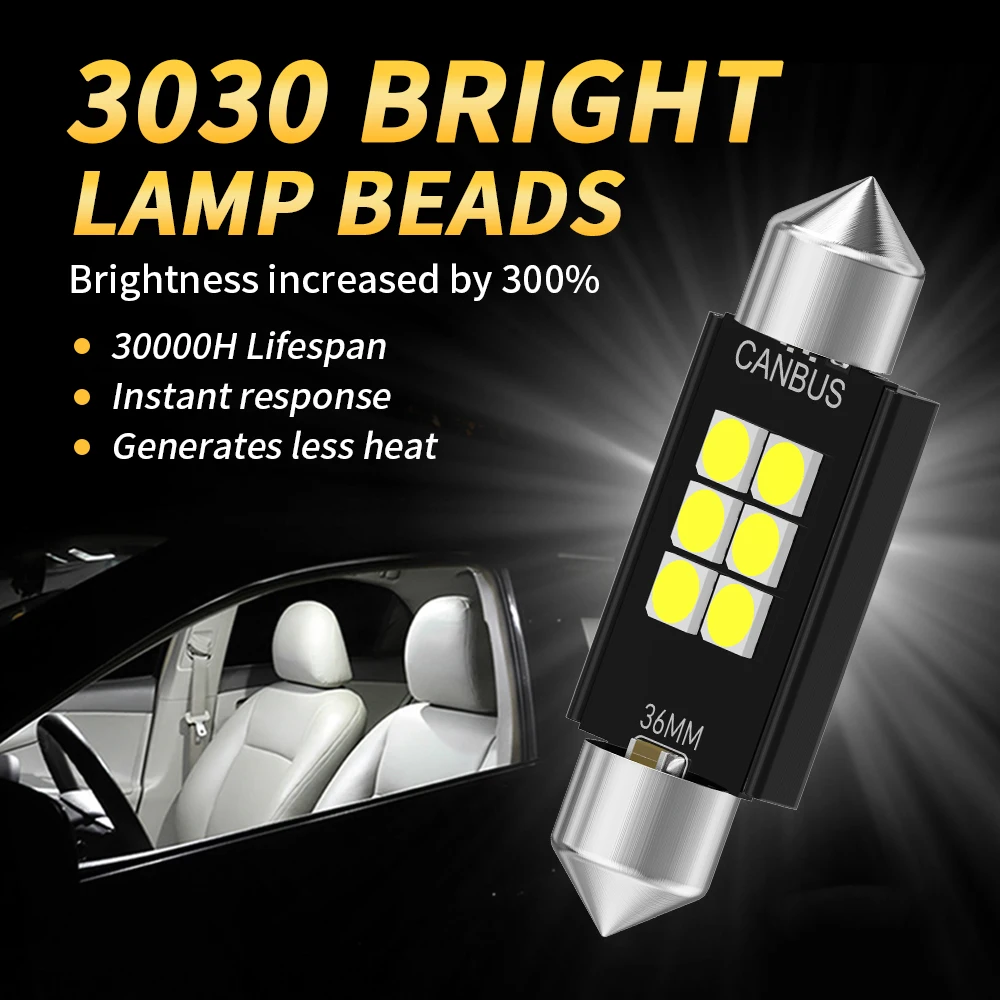 Ampoules LED Canbus C10W C5W, Feux de dégagement, Blanc 12V, 31mm, 36mm, 39mm, 41mm, Nikde voiture, Décoration de coffre breton, Planner Plate, 2 pièces, 10 pièces