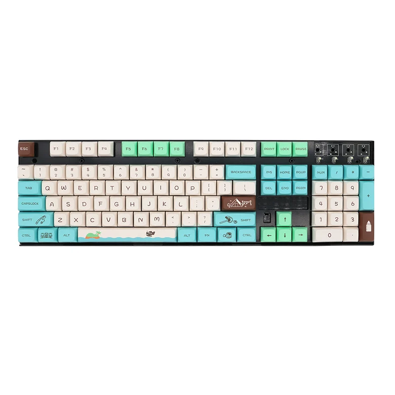 

141 keys/Set Animal Crossing Forest Theme Keycap QX Height PBT Hot Sublimation for 104/68/87 Mechanical Keyboard MX Switch