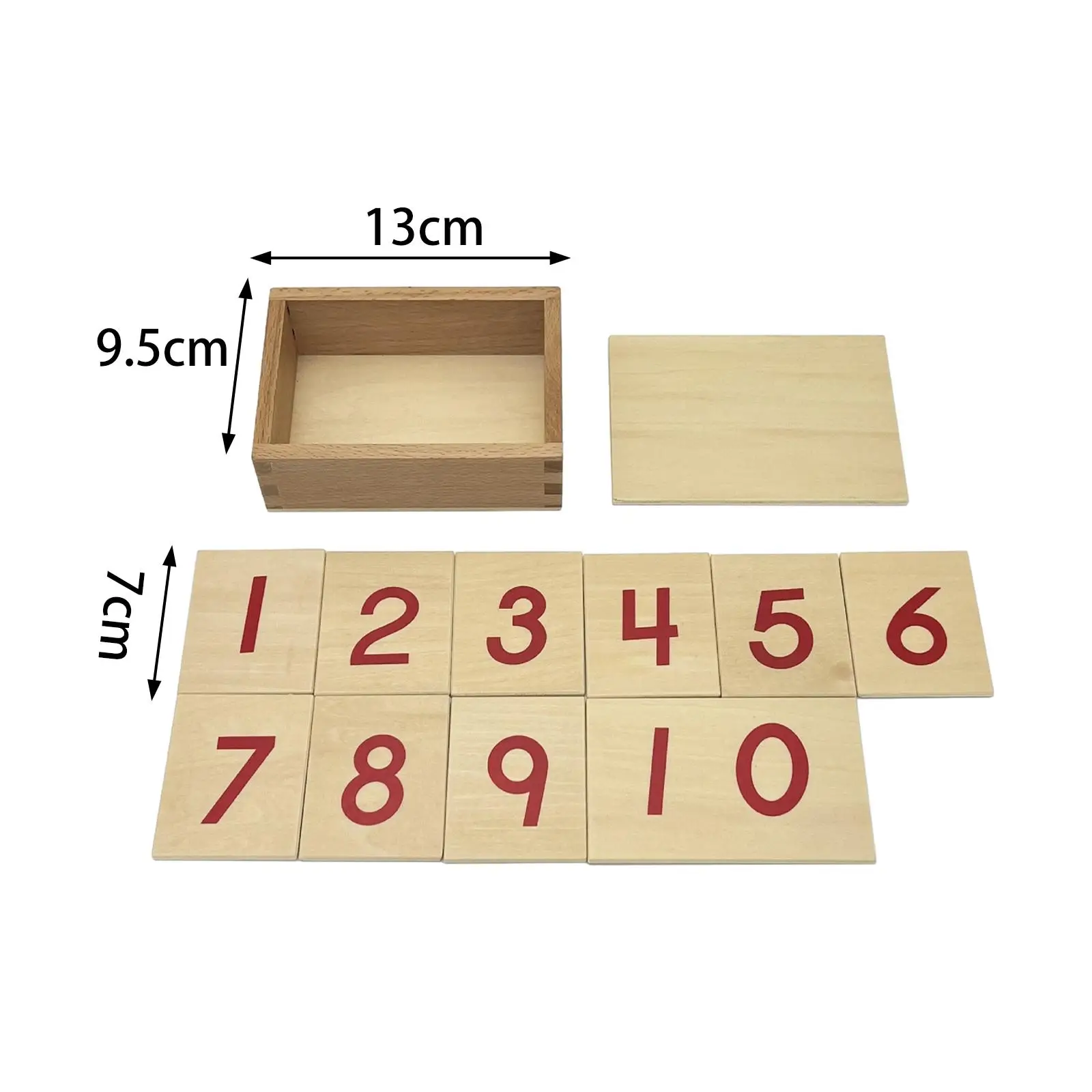 Houten Cijferkaarten Veilig Montessori Materialen Klein Aantal Kaarten Voor Elementaire Wiskunde