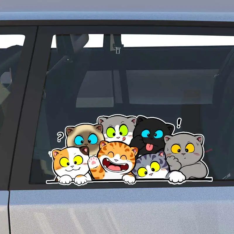 

Cute Cats Car Sticker Self-adhesive Decal For Automotive Rear Window And Bumper Waterproof Sticker TM204