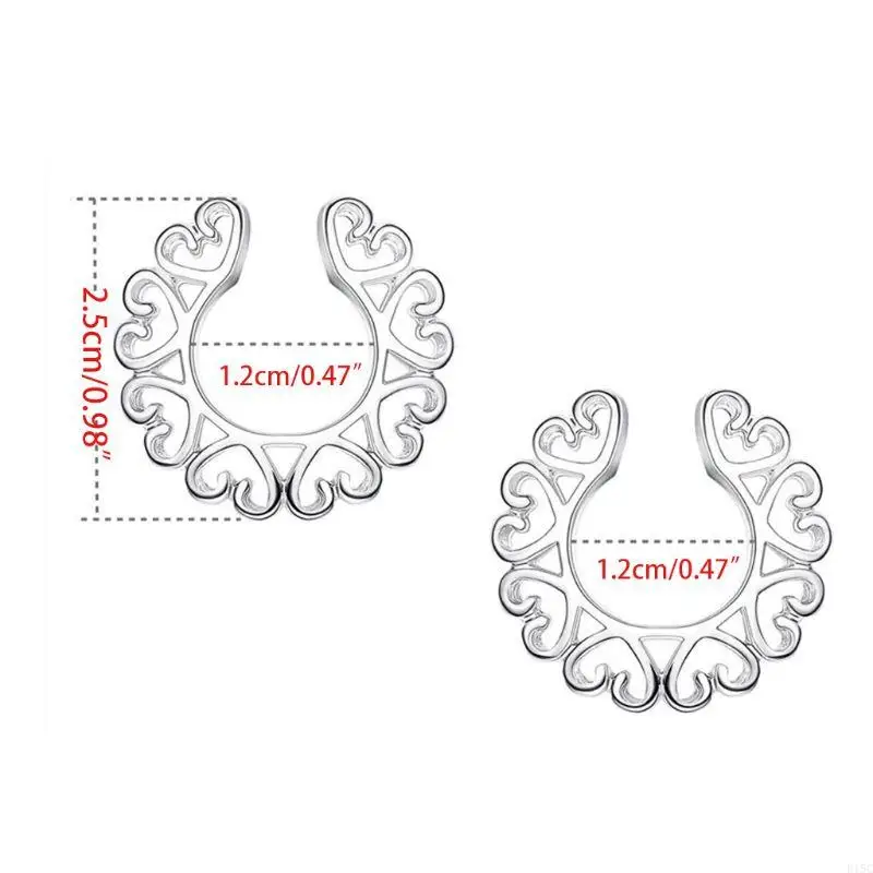 6 أزواج من الفولاذ المقاوم للصدأ حلقات حلمة مزيفة