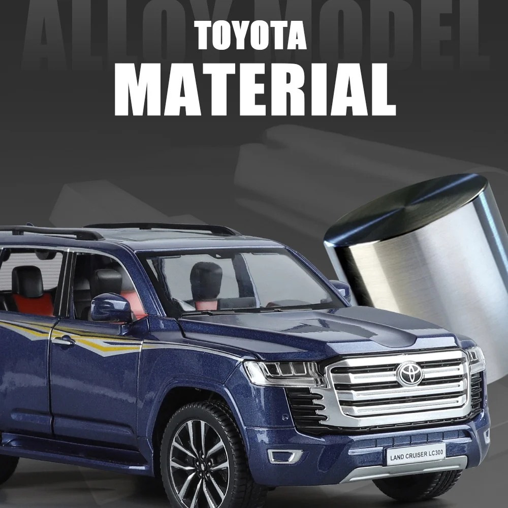 1:24 LAND CRUISER LC300 SUV Alloy Car Model Sound and Light Pull Back Children's Toy Collectibles Birthday Gift