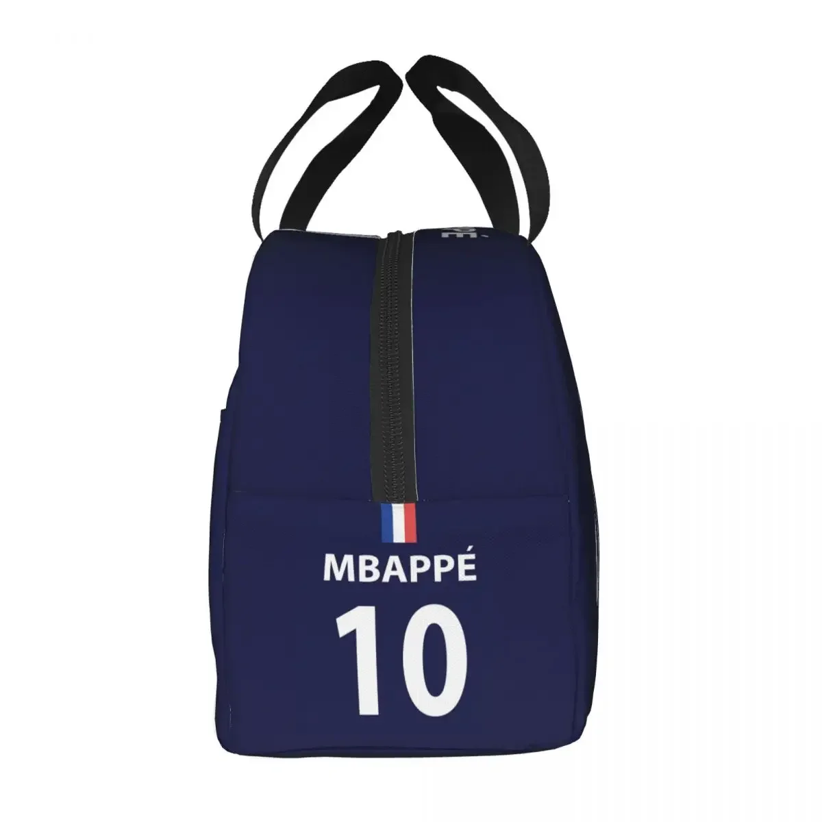 Custom KM Mbappes Soccer Thermal Insulated Lunch Bags French Flag Football Portable  Tote School Office Outdoor Food Box