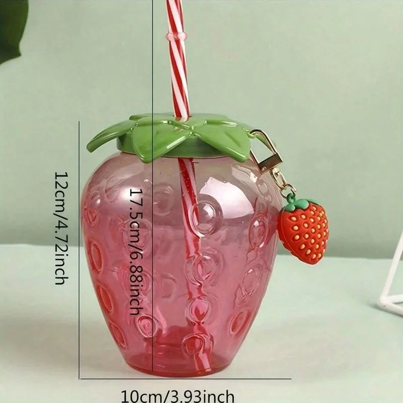 1pc Strawberry Straw Cup Cute Cartoon Strawberry Straw Cup Fruit shaped Suitable for Summer Beach, Juice Cup, Beverage Cup