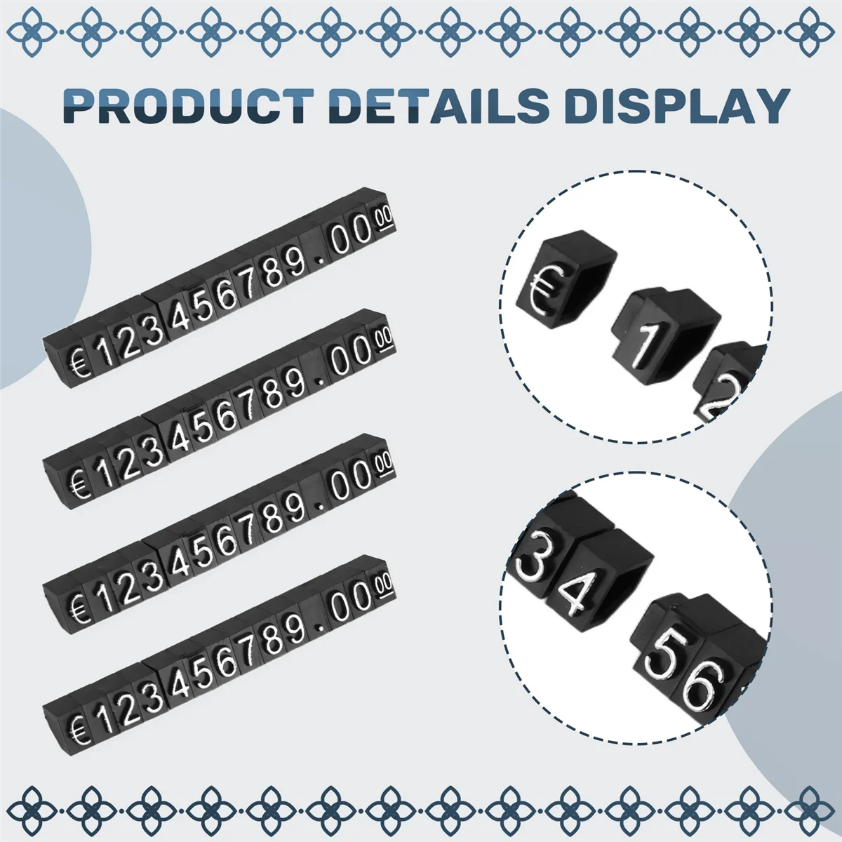

A94U 30Sets Plastic Cubes Price Display Tags Adjustable Number Stand Frame Label Shop