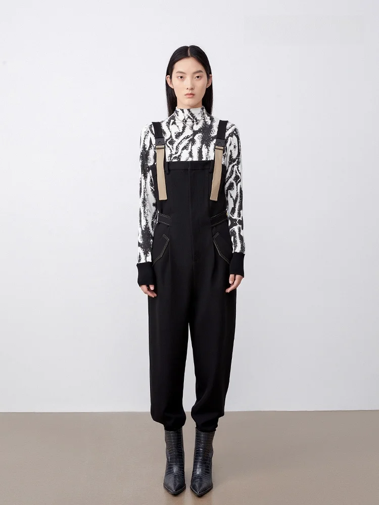 

Модный металлический комбинезон с завышенной талией XMOOM: осенняя новинка, дизайнерская модель, женский брючный костюм с высокой талией