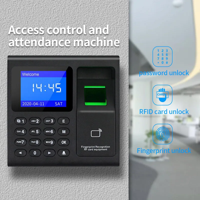 

RFID Fingerprint Access Controller LCD Display 1000 Users RFID Access Control System For Office Fingerprint/Card/Password Unlock