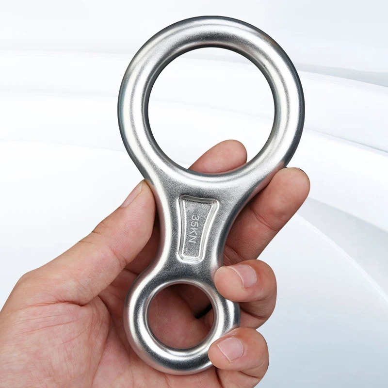 35KN Klettern Karabiner Figur 8 Abseilen Seil Abseilgerät Aluminium Figur Sicherungsgerät Abseilen Downhill Ausrüstung – Detail 4