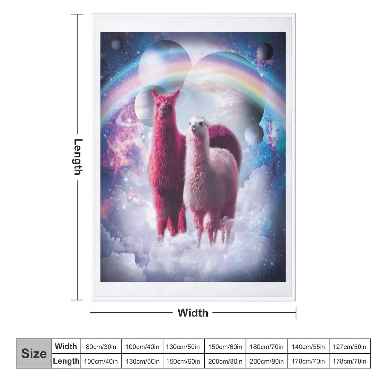 Crazy Funny Rainbow Llama In Space Throw Blanket funny gift for winter Blankets