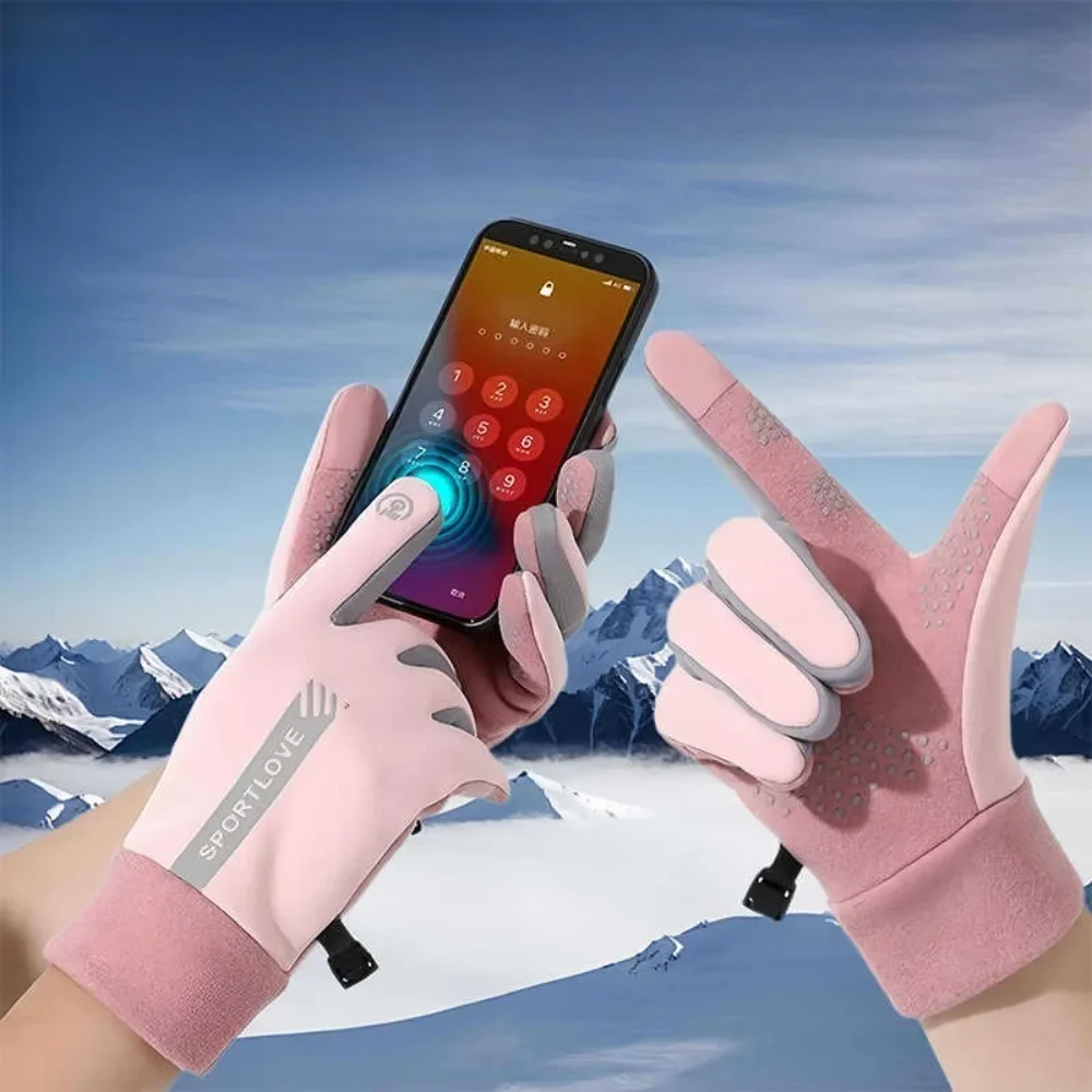 قفازات رياضية شتوية للجنسين قفازات صوف حراري مقاومة للبرودة مقاومة للماء قفازات تزلج دافئة للنساء والرجال قفازات لمس