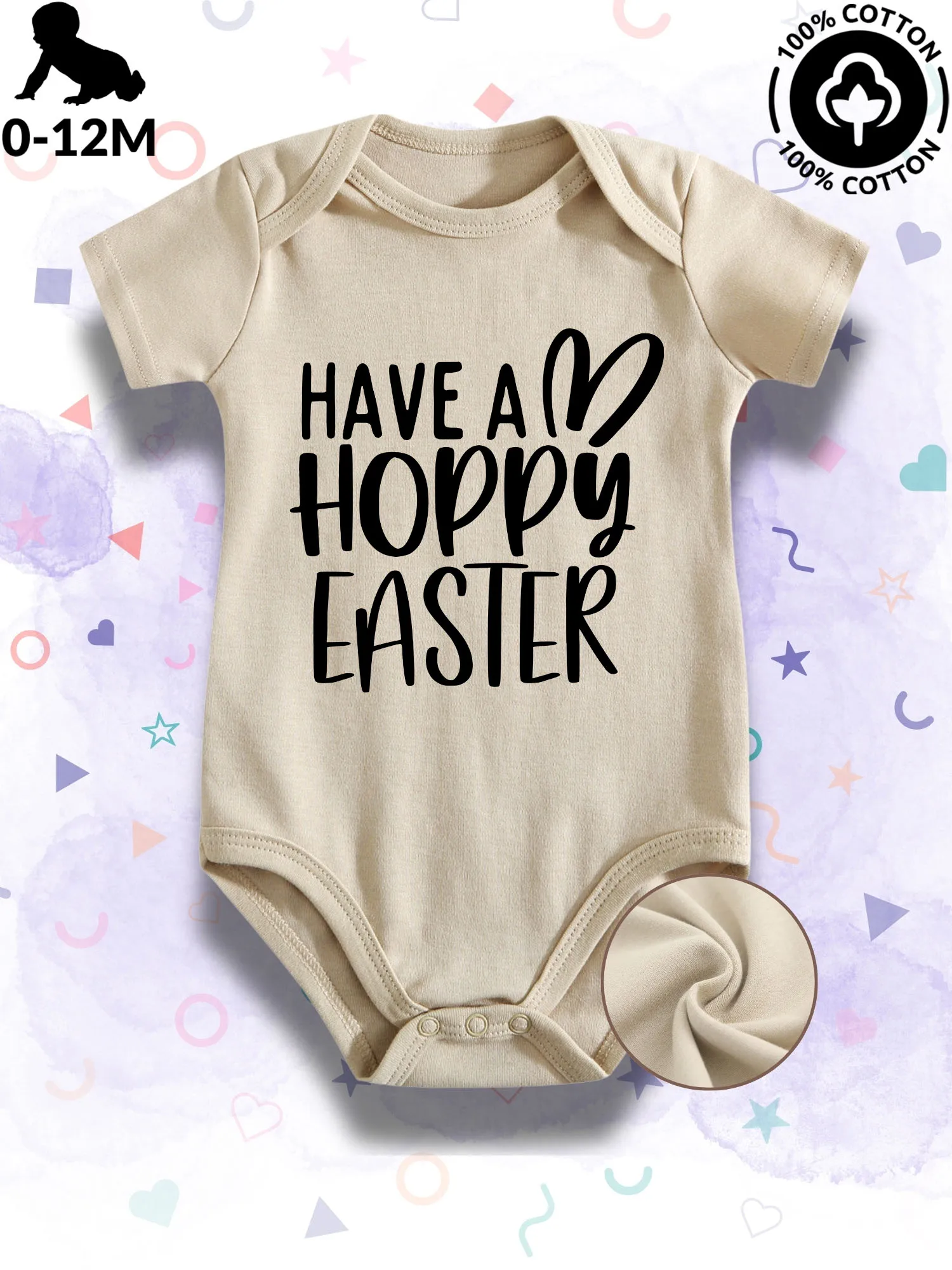 

Детское боди унисекс Have A Hoppy Easter, мягкий комбинезон из 100% хлопка, всесезонный бежевый костюм для ползания 190GSM