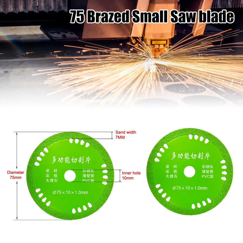 

3 Inch 10mm Diamond Marble Saw Blades 75mm Glass Cutting Discs Jade Crystal Wine Bottles Grinding Cutting Grinding Discs Tools