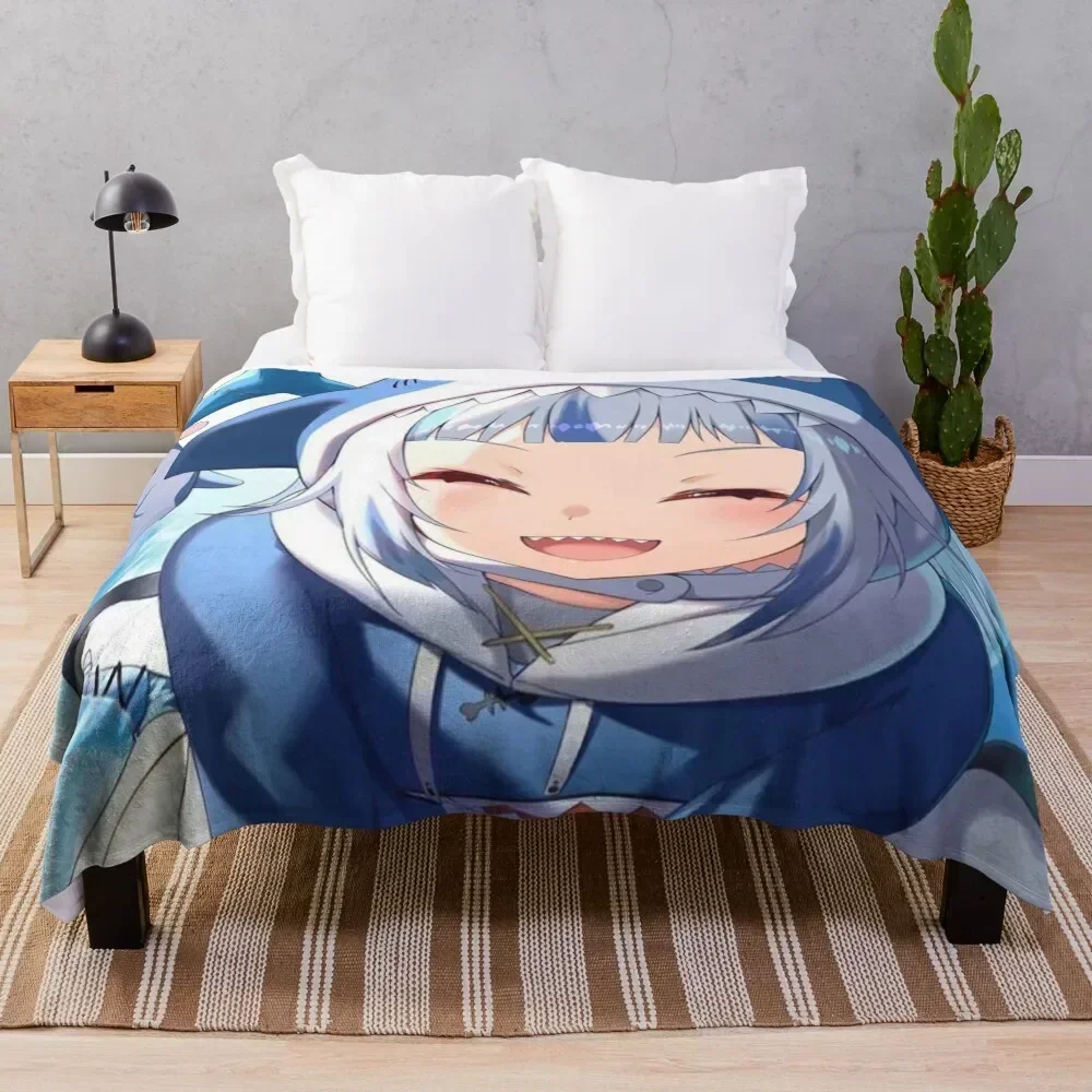 

Gawr Gura Throw Blanket Giant Sofa warm for winter manga Blankets