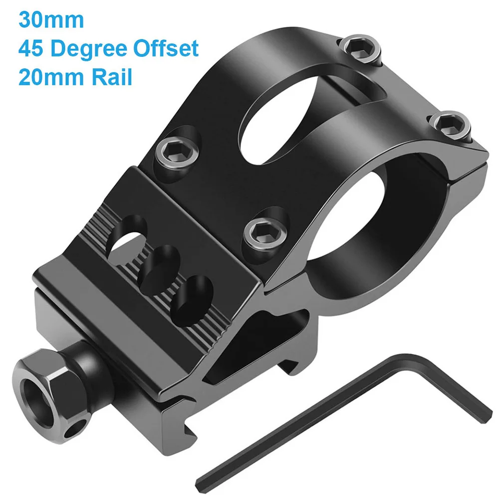 45-Grad-Offset-Taschenlampenhalterung Kompatibel mit 25,4mm/30mm Innendurchmesser Universelle Taschenlampenringhalterung – Detail 3