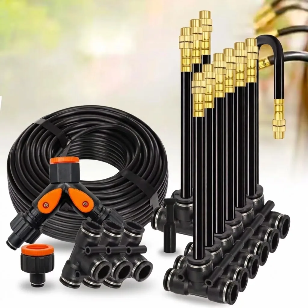 DIY Free Bending Universal Sprayer Kit 30-5m 5/8mm Hose Patio Misting Cooling System for Garden Plant Fogging Water Irrigation