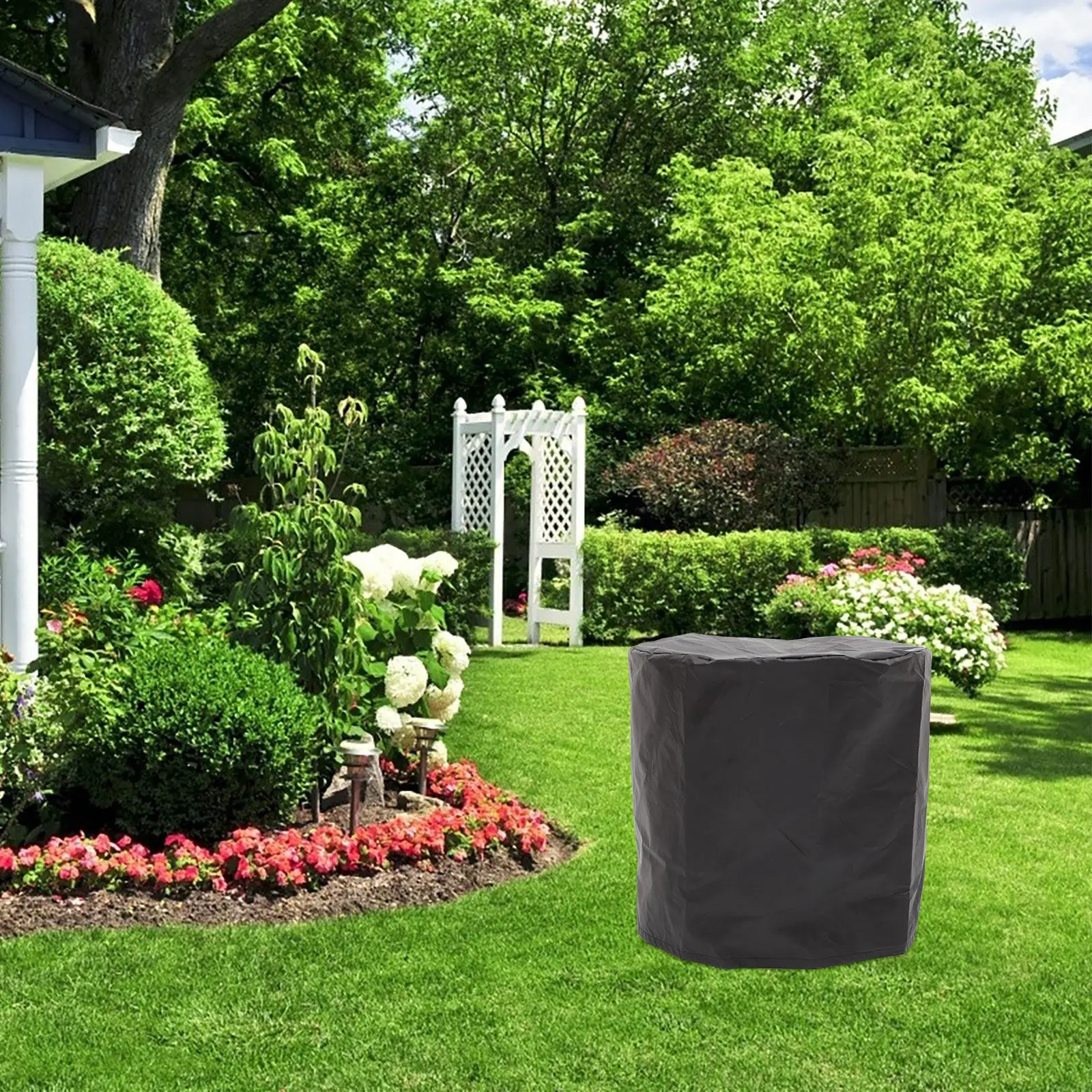 Outdoor Tea Table Cover for Patio Owners to Protect Furniture from Rain, Waterproof Black, 190 Silver Polyester Tufts, 1 Pc
