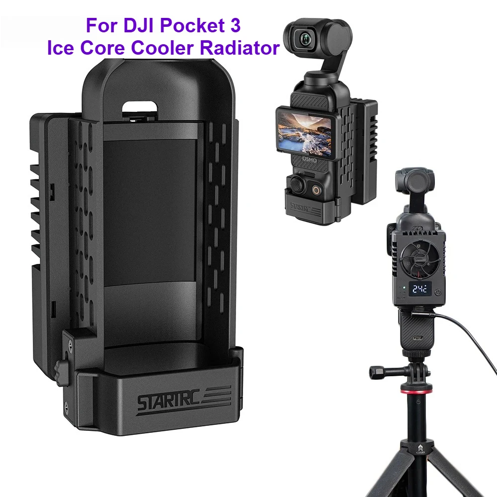 

Кулер-радиатор Ice Core для DJI Pocket 3: бесшумный умный вентилятор с 3 скоростями, регулируемый радиатор охлаждения, защита от царапин, аксессуары для камеры