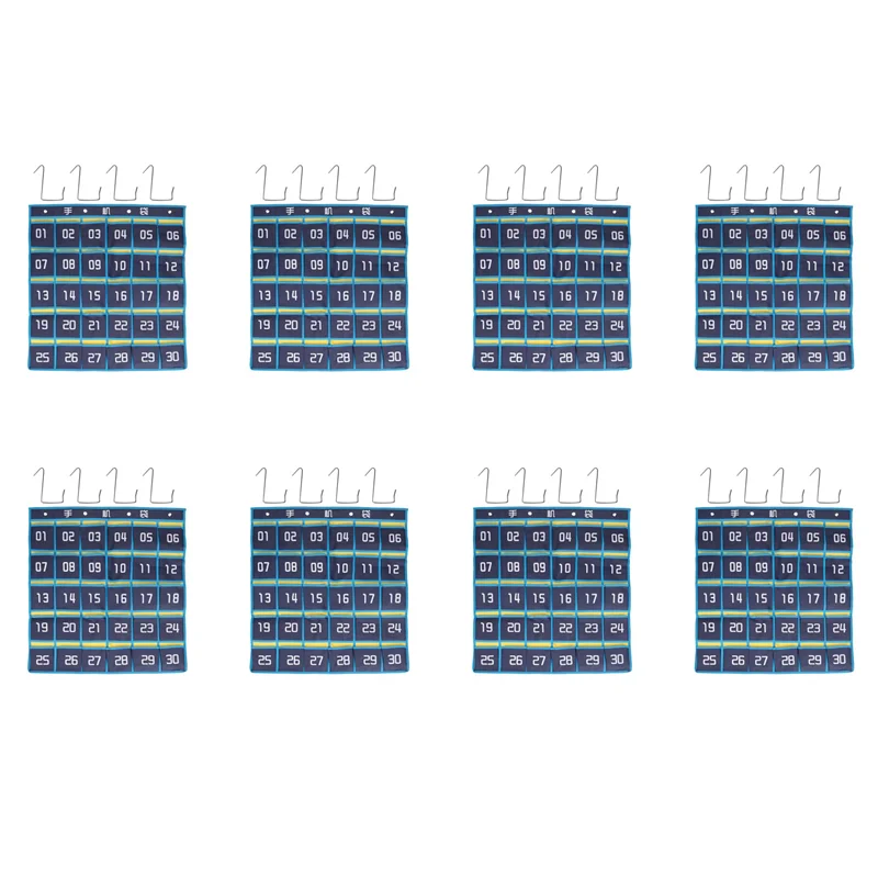 

-September 8X 30 Numbered Pockets Chart Cell Phone Hanging Organizer Hanging Storage Bag For Classroom Calculator Phone Holders