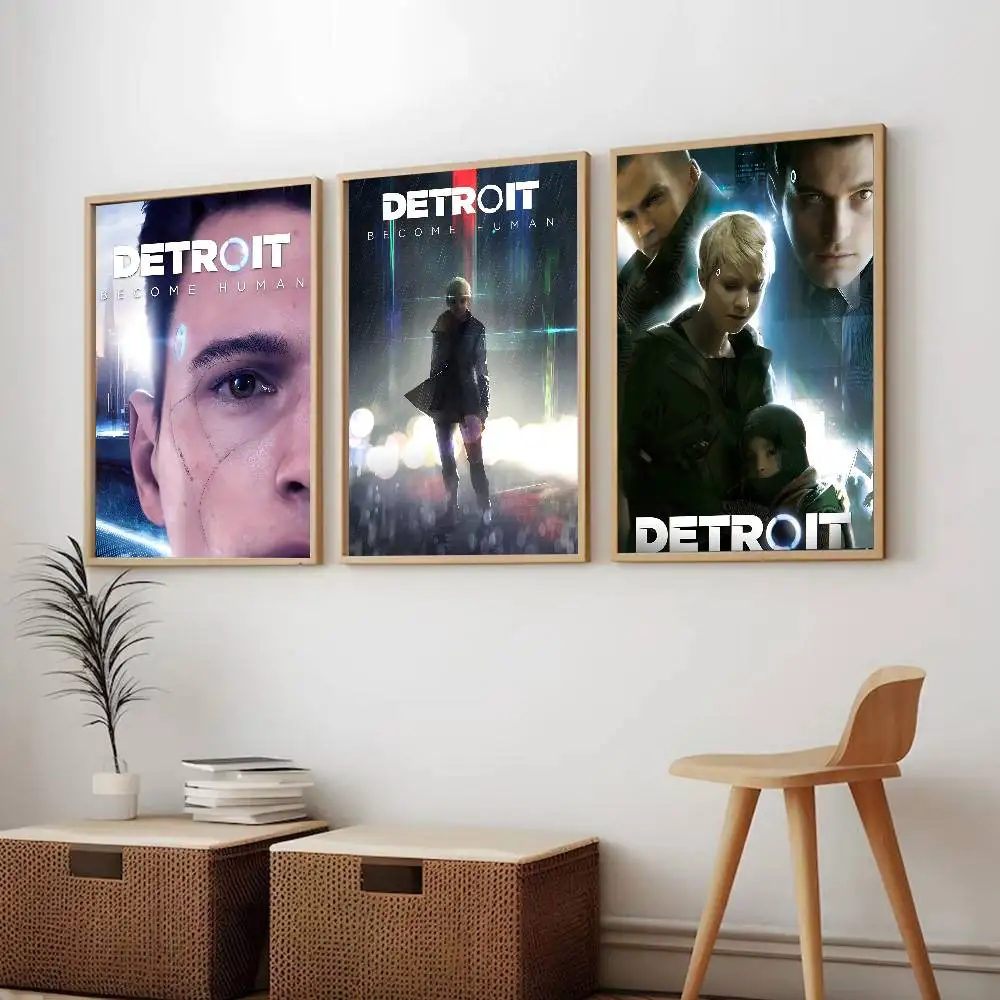 D-detroit B-become H-humanS المشارك ذاتية اللصق الفن ورق مقاوم للماء ملصق مقهى بار غرفة جدار ديكور