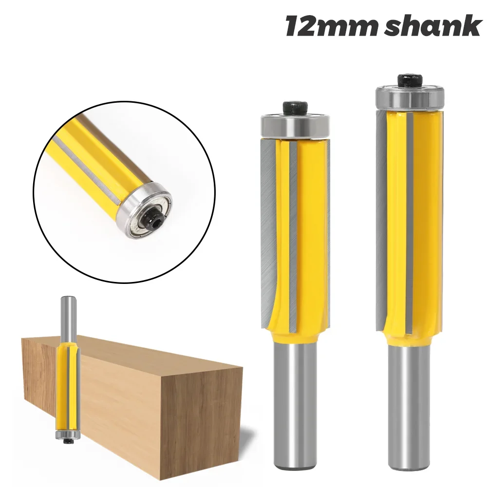 1pc12mm Flush Trim bit Z4 Pattern Router Bit Top & Bottom Bearing Bits Milling Cutter For Wood Woodworking tools