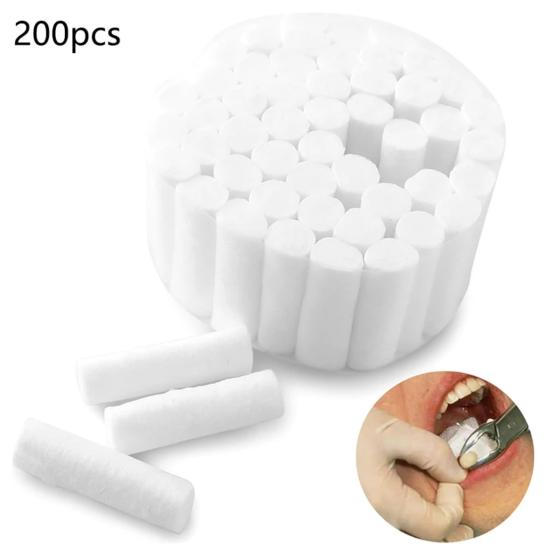 

200pcs 100% Cotton Dental Cotton Roll Dentist Material Teeth Whitening Product Surgical Cotton Rolls High Absorbent