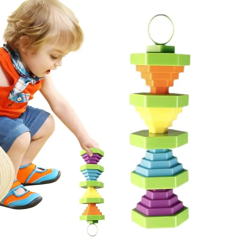 Fidget Stacker Tower Carrot Tower Fidget Stacking Toy Stackable Interactive Montessori Toys Christmas Gift For Kids Children