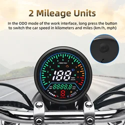 New 12V Motorcycle Speedometer Panel Odometer 12000rmp Gauge Universal LED Digital Indicator Tachometer Oil Level Voltage Meter