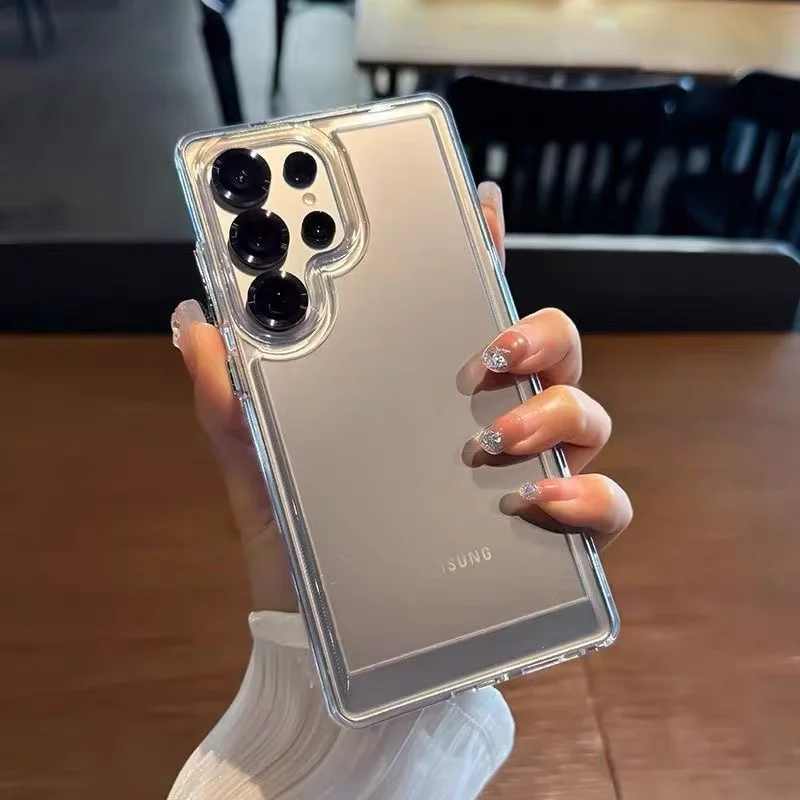 Custodia per telefono trasparente in acrilico per Samsung Galaxy S23 Plus S24 S25 Ultra S21 S20 FE A55 A54 A53 A36 A35 A06 A56 Cover antiurto