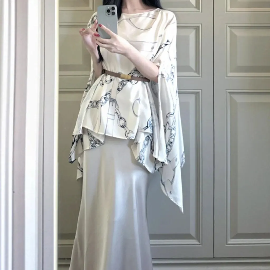 

Laqian стиль женский атласный плащ шаль платье на бретельках китайский элитный легкий роскошный комплект модный ансамбль для особых случаев