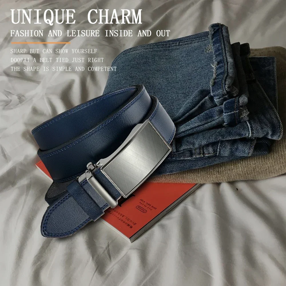 Berühmte Marke Gürtel Männer Herren Gürtel Qualität Echtes Luxus Leder Gürtel Für Männer Gürtel Männlich Strap Männlich Metall Automatische Schnalle – Detail 4