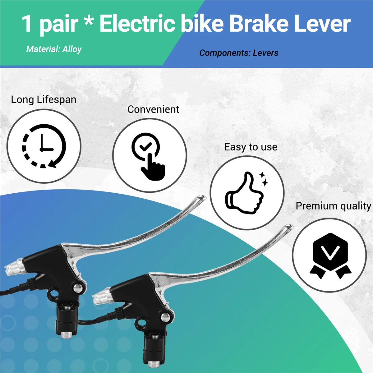 1 par de palancas de freno de bicicleta eléctrica, palancas de freno de corte, piezas de ciclismo para bicicleta eléctrica y Scooter