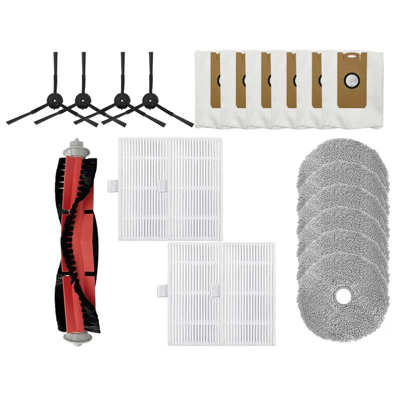 A02V-For Ultenic MC1 مجموعة ملحقات المكنسة الكهربائية فرشاة رئيسية فرشاة جانبية فلتر HEPA ممسحة قماش كيس لجميع الغبار