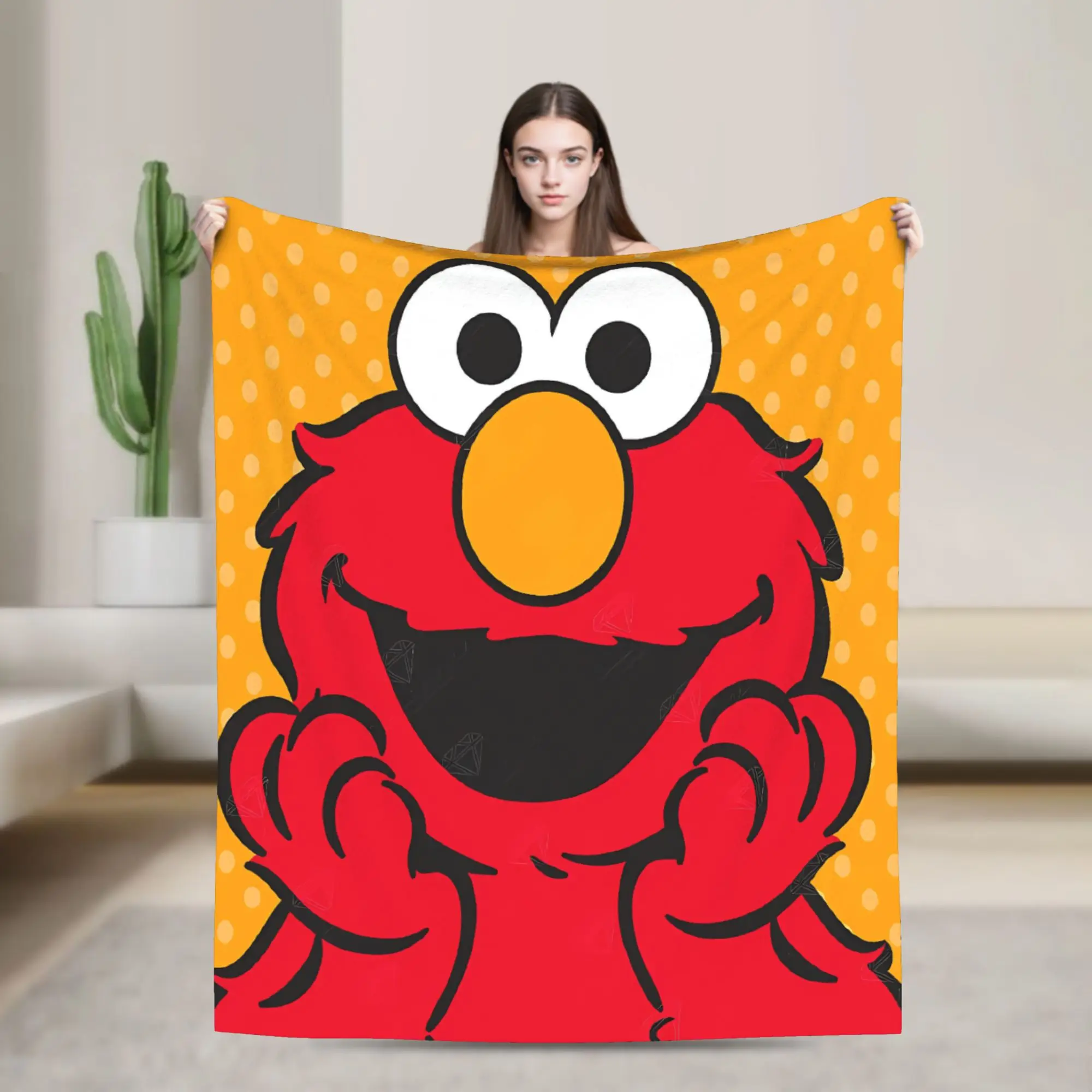 Elmo Sesames Streets Cartoon Blanket Quality Soft Warm  Bedding Throws Winter Camping Couch Chair Print Bedspread