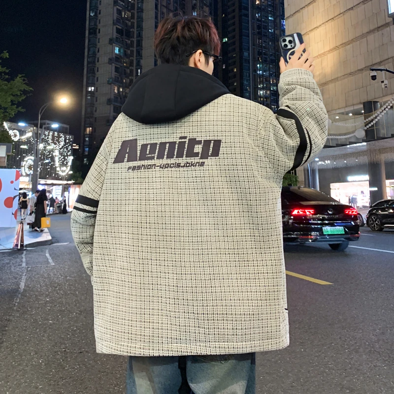 Fashion Streetwear Fleece Thicken Hooded Jackets Winter Warm Plush Coat Outdoor Loose Windproof Velvet Padded Top Parka Clothing
