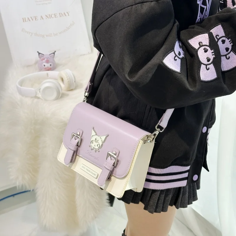 

New Genuine And Cute Kuromi Crossbody Bag For Girls Square Single-Shoulder Crossbody Bag Personal Item Storage Bag Birthday Gift