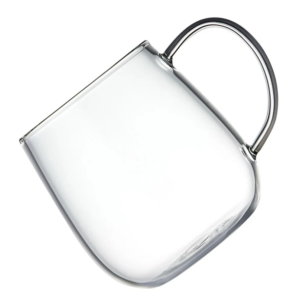 

1Pcs Glass Milk Cup Transparent Juice Tea Mug Comfortable Handle Multipurpose Drinking Cup for Coffee Water