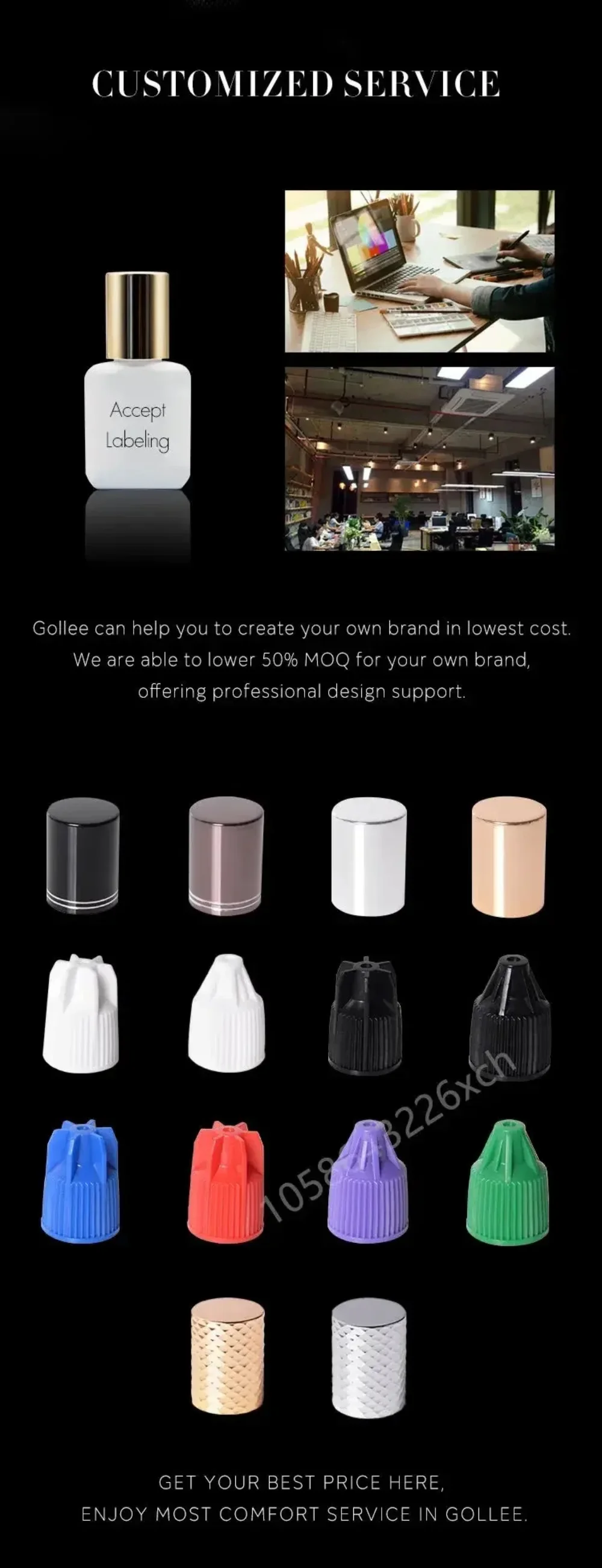 Gollee All Weather 0.5S Quick Drying Eyelash Extension Glue Professional Eyelash Adhesive Super Bonder Eye lash Booster