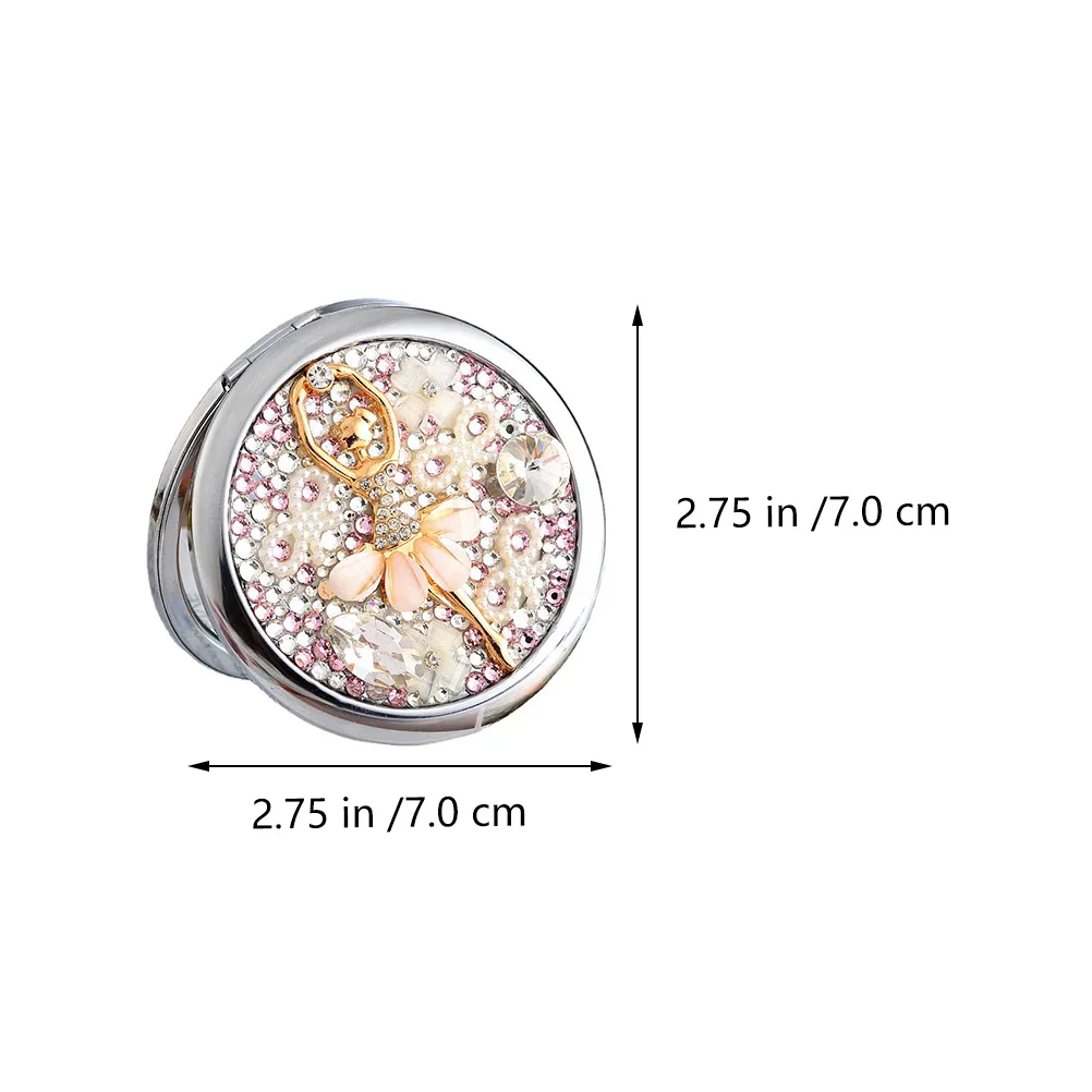 Dwustronne lusterko do makijażu, kompaktowe, składane, przenośne lusterko powiększające dla kobiet, małe narzędzie podróżne na zewnątrz.