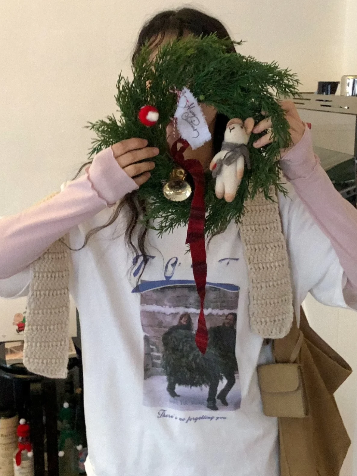 

Pure Cotton ort Sve Women's T-irt Loose Fit Classic Pattern White Top Korean Sle Commute Faion Spring Season