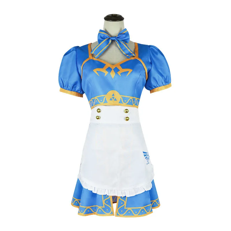 

Women Princess Maid Outfit Apron Dress Costume Game Breath Cosplay Lolita Skirt Outfits Halloween Carnival Link Suit