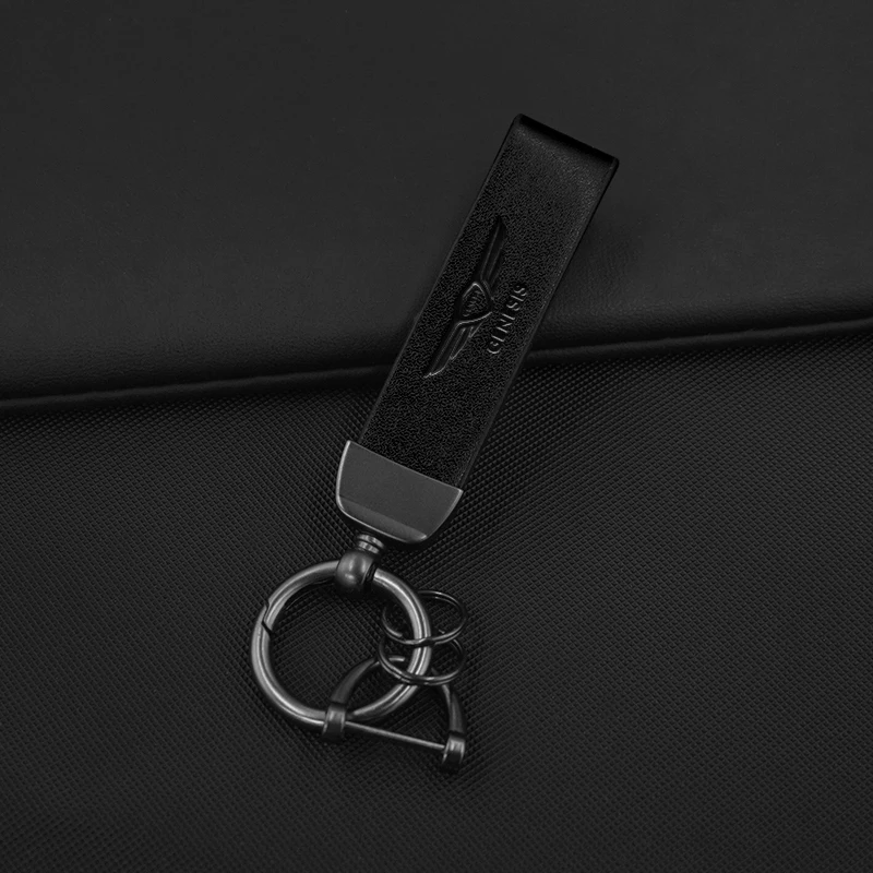1pc Car Metal Leather Key Rings Chain For Genesis Essentia GV80 G70 G90 GV90 GV60 X G80 GV70 Styling Keychains Auto Accessories