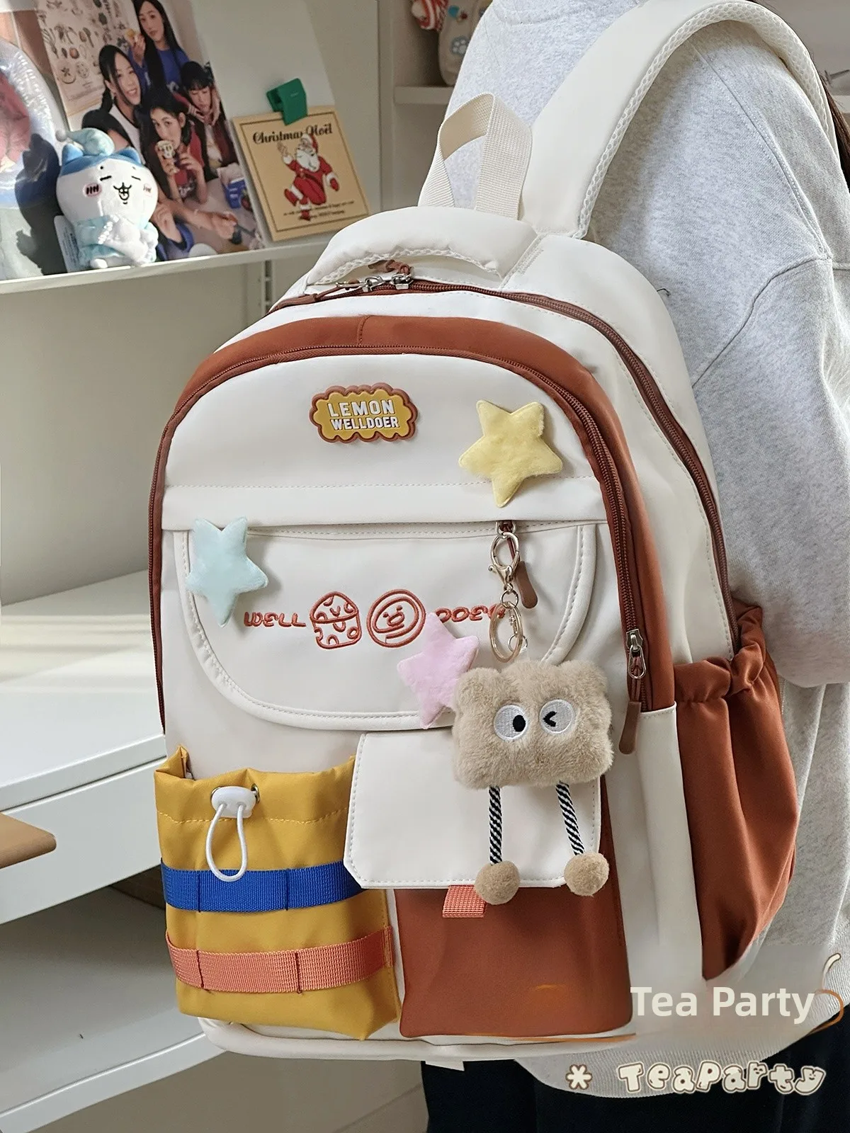 Cute Dual-oulder Bapa for Girls Lightweight Casual Versatile School Bag High School College Students Summer Vaion Sle