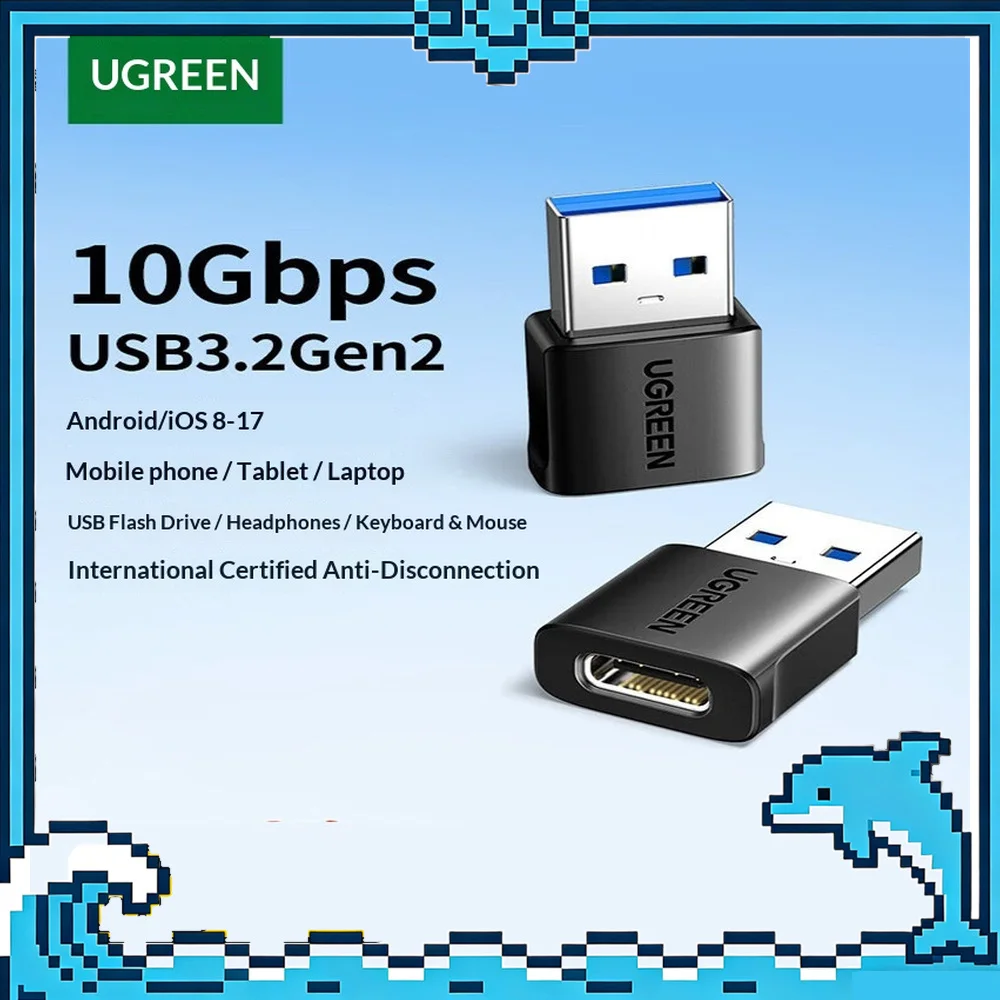 UGREEN US701 55618 USB 3.2 Gen 2 Type C Female to USB A Male Adapter 10Gbps OTG Converter for Laptop Tablet Phone