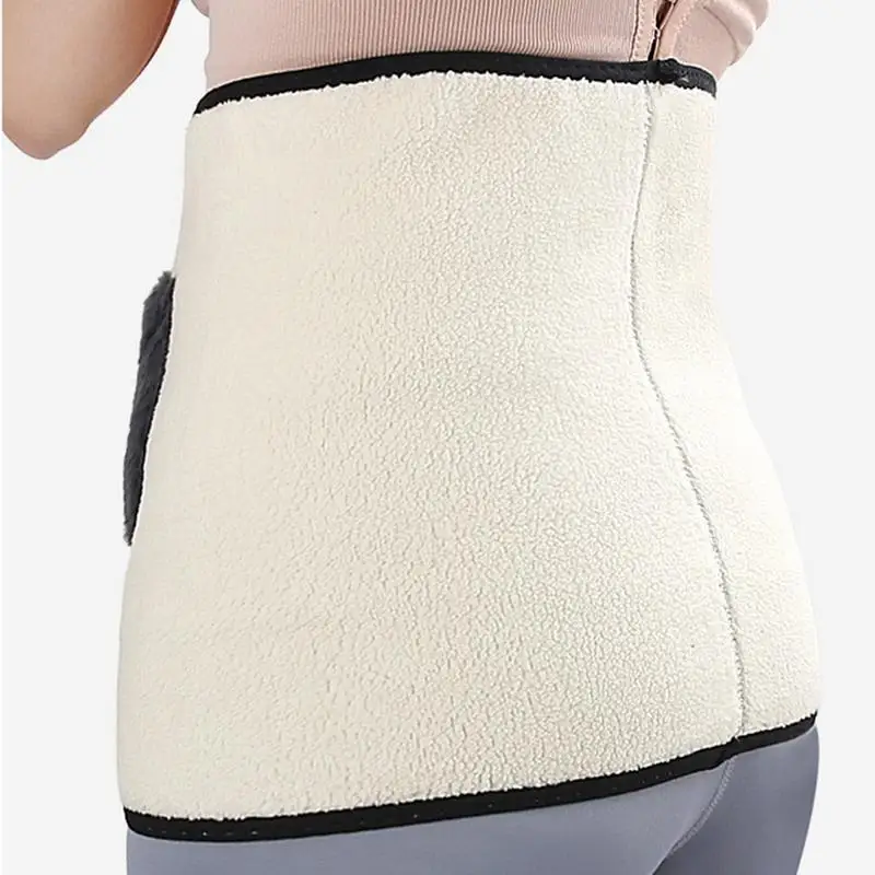 Warm Belly Band Winter Full Fleece Lumbar Support Warmer Belt Imitation Lambskin And Rabbit Wool Warm waist protection